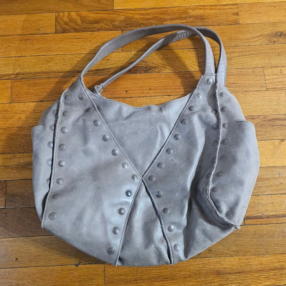 Women's Hammitt Gray Studded Hobo Bag One Size with Red Interior - Picture 4 of 10
